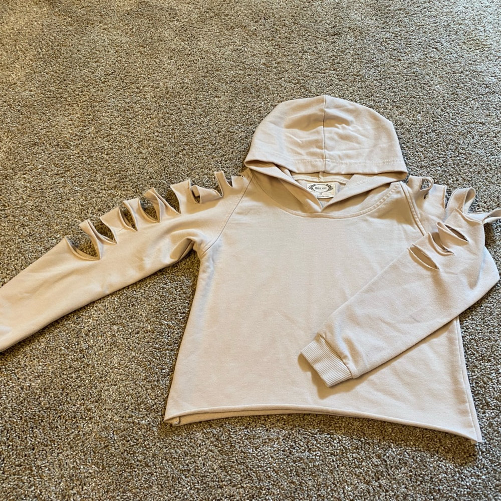Mia Joy cropped sweatshirt with cutouts girls size 10